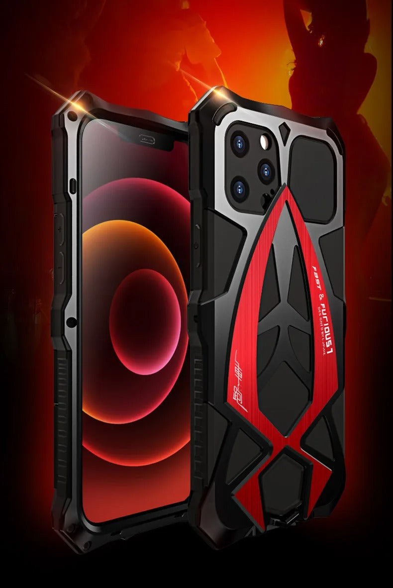 Robust Apple iPhone Case, MagSafe Compatible, Camera Lens & Screen Protection, Ultra Thin, Shockproof, Magnetic Full All Around Cover – 360° Full-Dome Armor Metal Case with Aluminum Bumper & Hybrid Rugged Protection