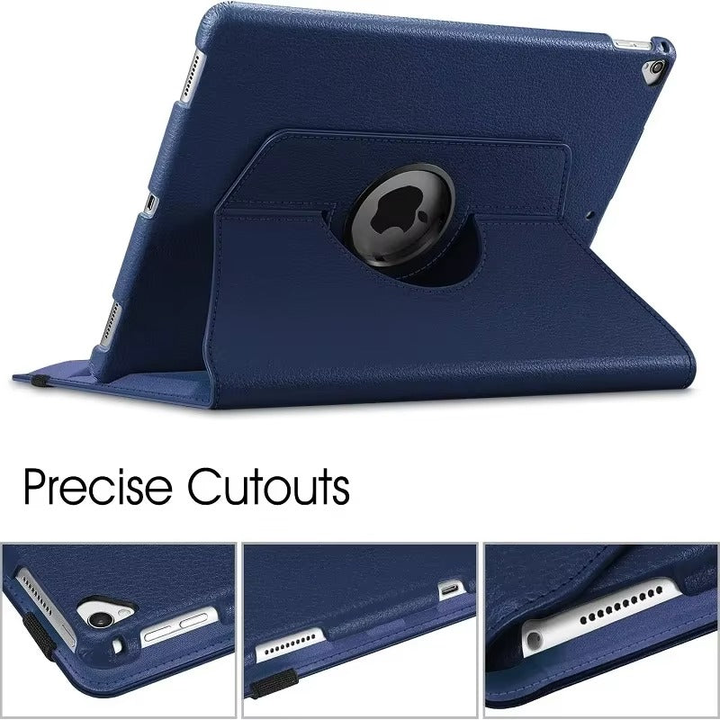 Premium 360° Rotating PU Leather iPad Case – Smart Cover with Auto Sleep/Wake, Shockproof Stand for 12.9" Pro & Air Tablets, Durable & Washable