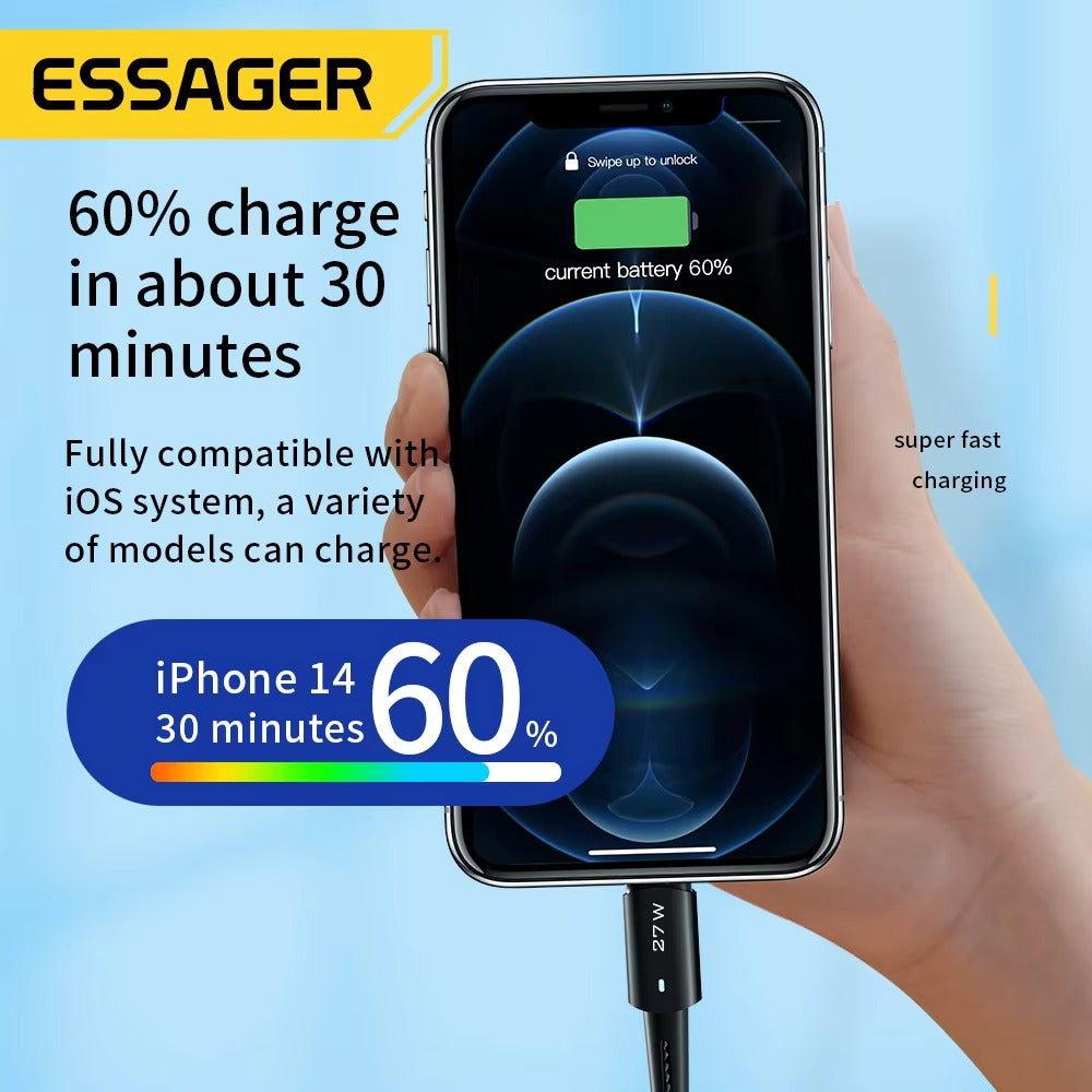 Premium, USB-C to Lightning Cable – 20W Fast Charging Wire for iPhone, iPad, MacBook, Type-C to Lightning Data Cable