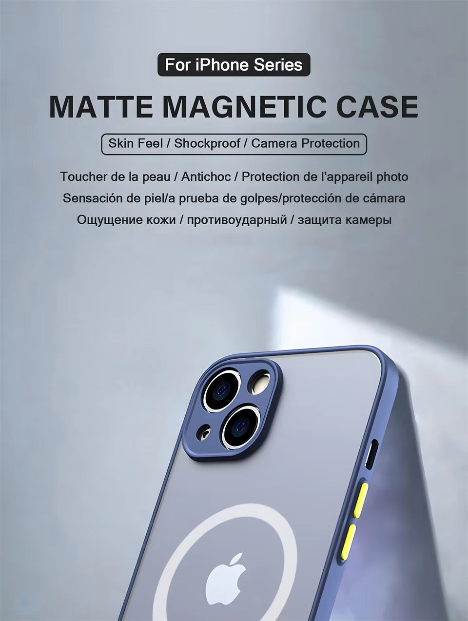 Luxury Apple iPhone Case Camera Lens & Screen Protection, Ultra Thin Shockproof Magnetic Full All Around Protection Cover