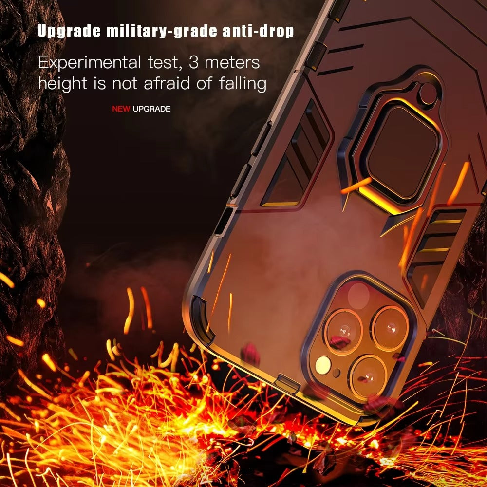 Robust Apple iPhone Case, MagSafe Compatible, Camera Lens and Screen Protection, Ultra Thin, Shockproof, Magnetic, Full All Around Protection, Armor Ring Stand Cover