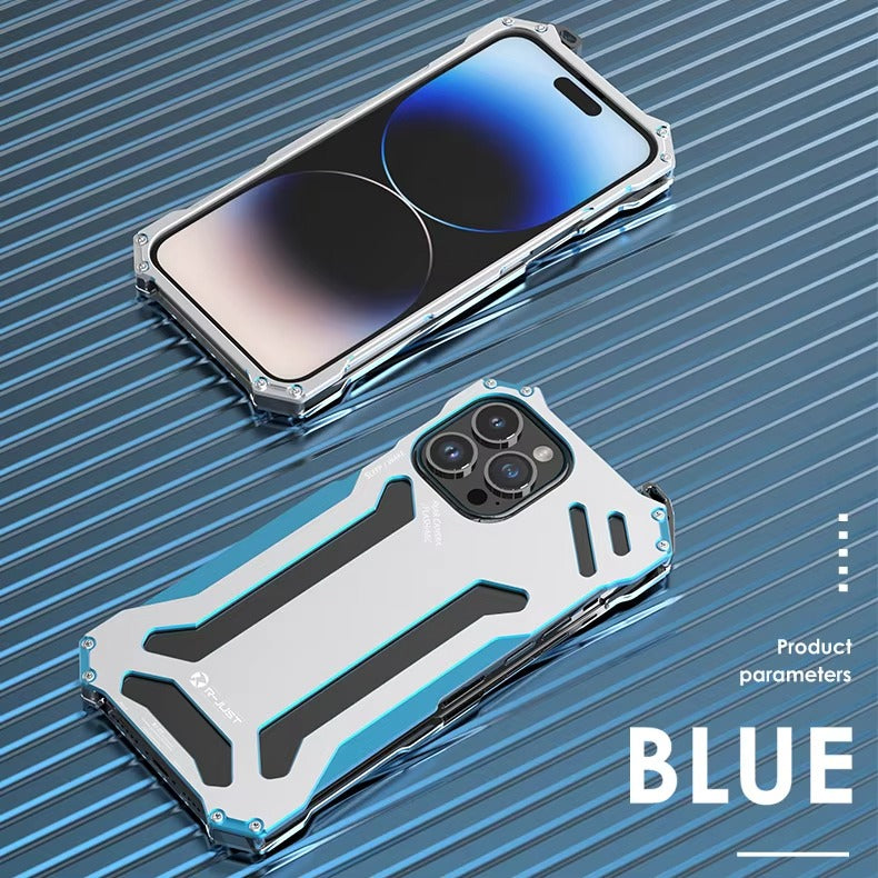 High Quality Apple iPhone Case, MagSafe Compatible, Camera Lens & Screen Protection, Ultra Thin, Shockproof, Magnetic Full All Around Cover – Hard Aluminum Metal Case with Shockproof Protection & Durable Design