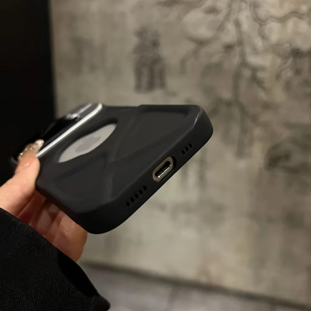 Luxury Apple iPhone Case Ultra Thin Shockproof Magnetic Full All Around Protection Cover with Matte Bracket & Logo Window