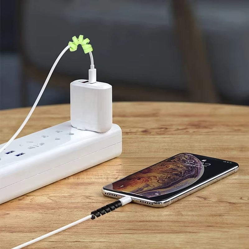 High Quality Cable Protector, 1/12pcs Universal Silicone Spiral Winder – Wire Organizer Cover for iPhone, USB Charger, Data