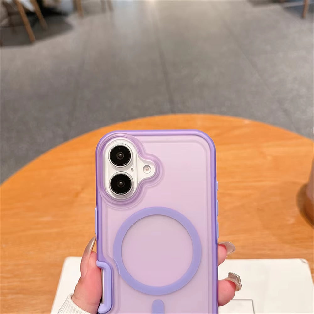 High Quality Apple iPhone Case, MagSafe Compatible, Camera Lens & Screen Protection, Ultra Thin, Shockproof, Magnetic Full All Around Cover – Dual Color Matte Armor Case with Wrist Strap & Magnetic Lanyard