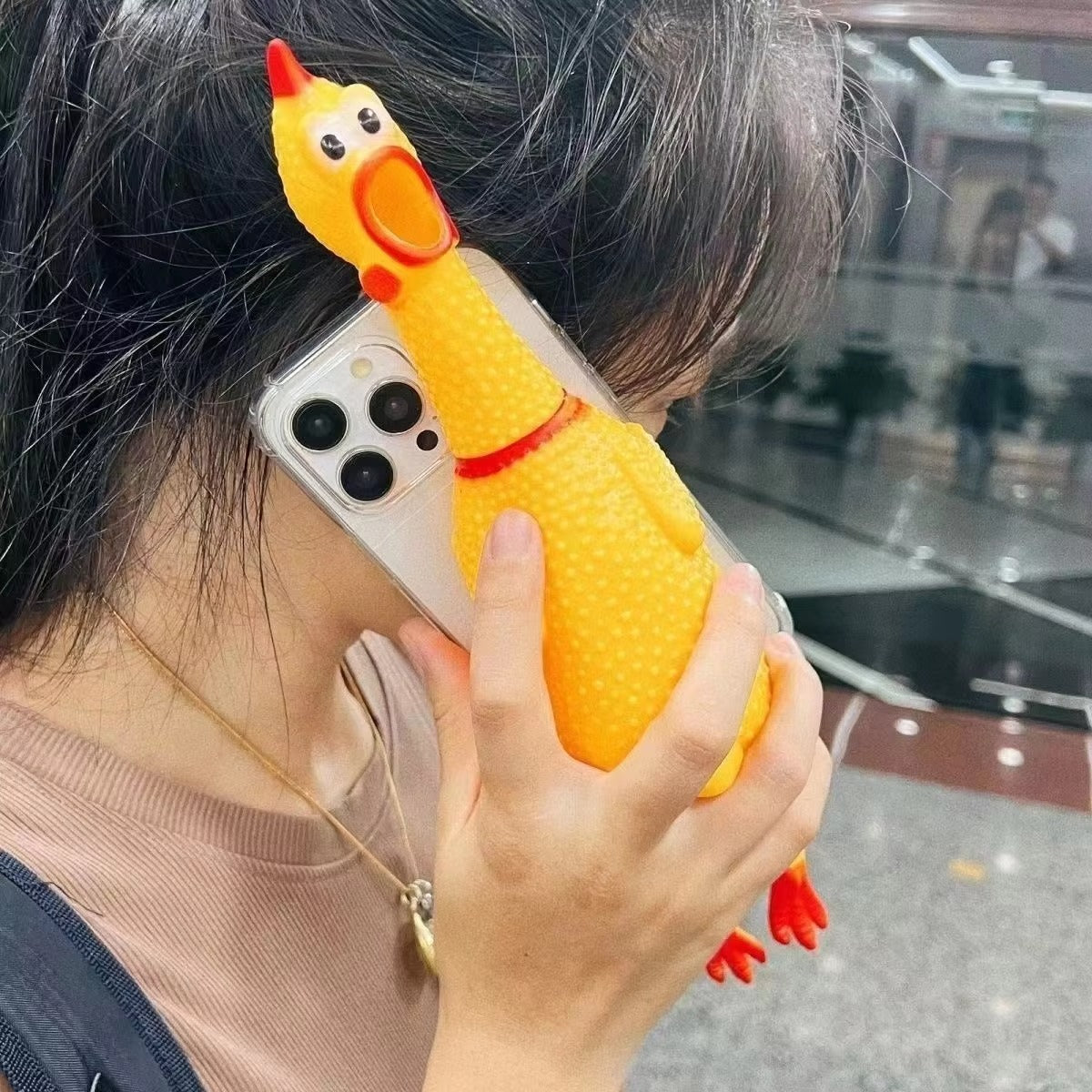 Premium Apple iPhone Case, MagSafe Compatible, Camera Lens and Screen Protection, Ultra Thin, Shockproof, Magnetic, Full All Around Protection, 3D Scream Chicken Cover