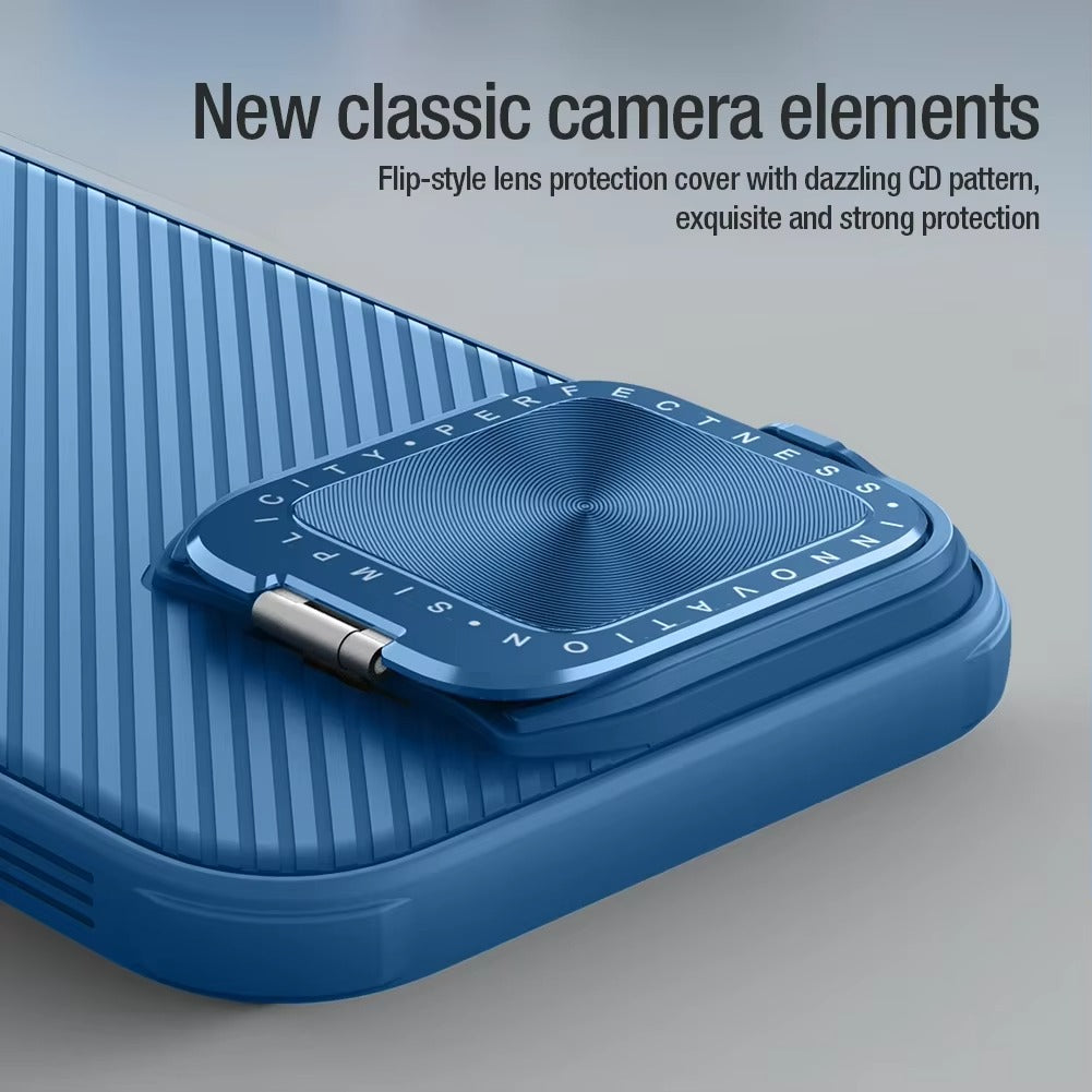 Premium Apple iPhone Case Ultra Thin Shockproof Magnetic Full All Around Protection Cover with Slide Camera Stand Bracket