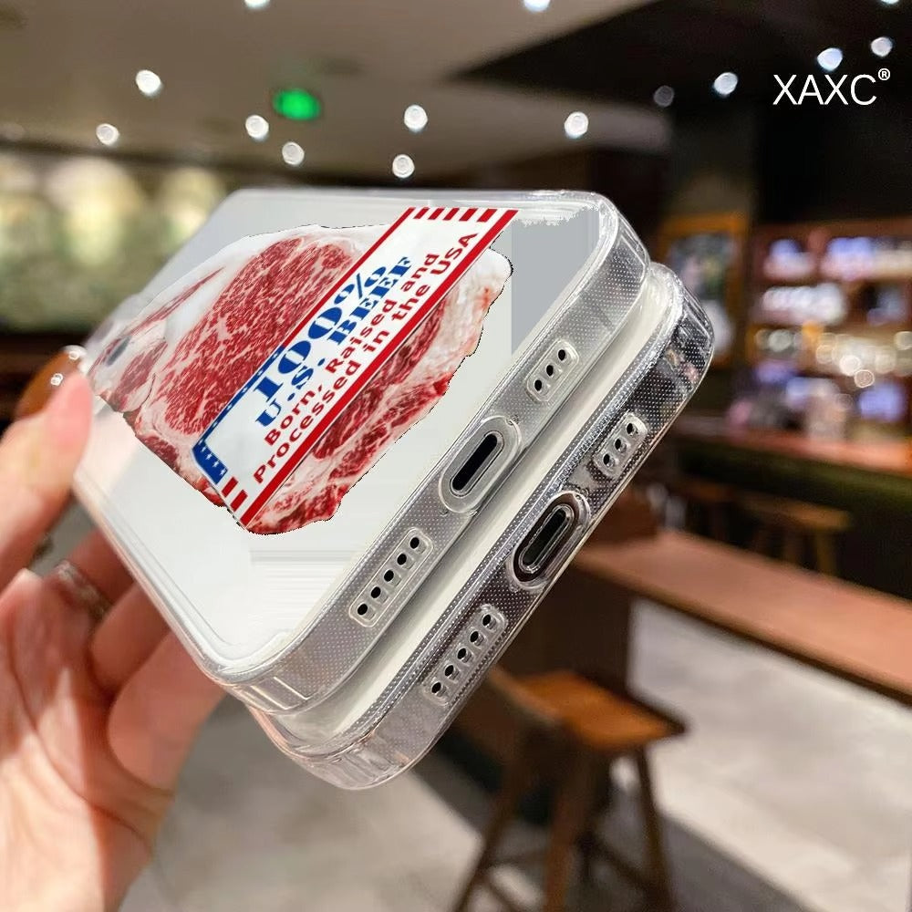 Premium Apple iPhone Case, MagSafe Compatible, Camera Lens and Screen Protection, Ultra Thin, Shockproof, Magnetic, Full All Around Protection, Funny Food Cartoon Cover