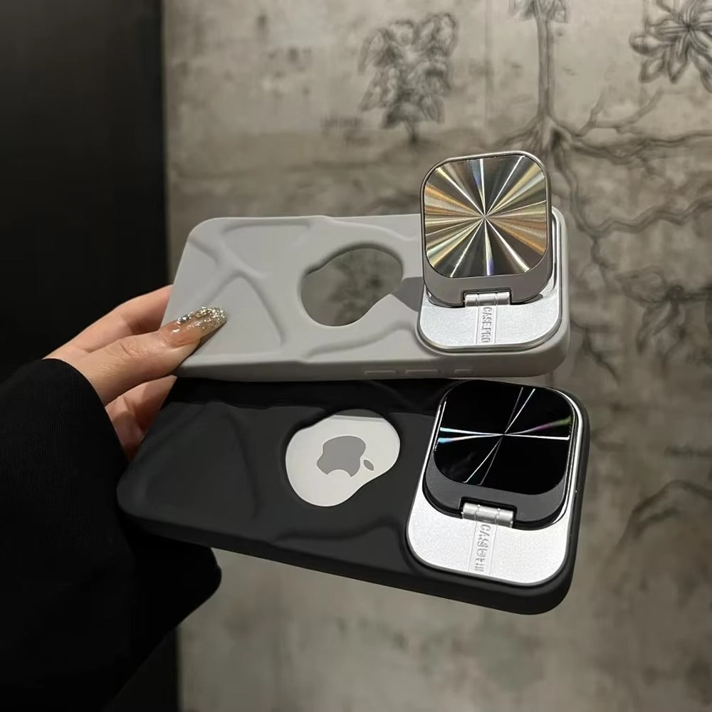 Luxury Apple iPhone Case Ultra Thin Shockproof Magnetic Full All Around Protection Cover with Matte Bracket & Logo Window