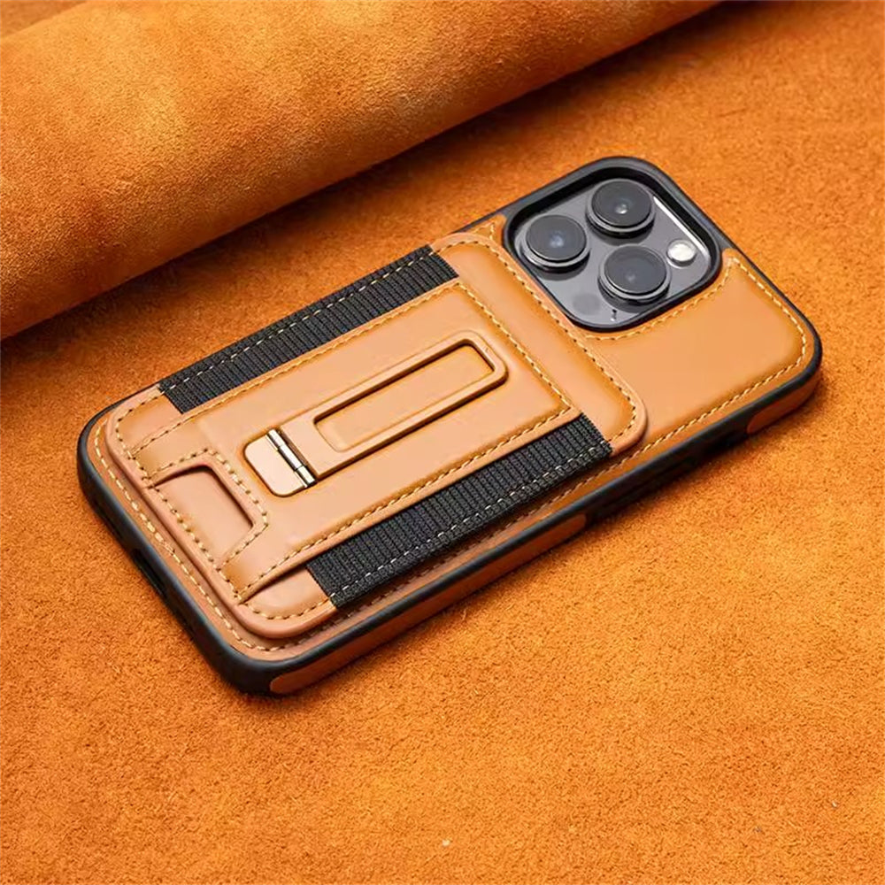 Luxury Detachable Wallet Leather iPhone Case – Magnetic Card Slot, Shockproof Protection, Hollow Logo Back Cover, Premium Design for iPhone Models