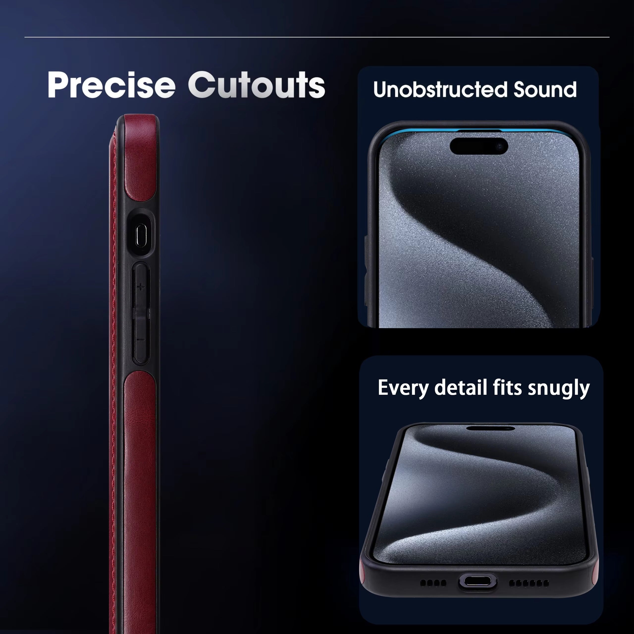 Luxury Leather Apple iPhone Case, MagSafe Compatible, Ultra Thin Magnetic Shockproof Full Protection