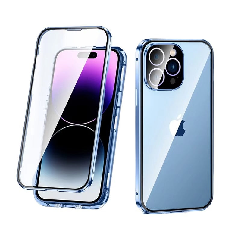 Luxury Apple iPhone Case Compatible, Camera Lens & Screen Protection, Ultra Thin Magnetic Full All Around Protection Cover