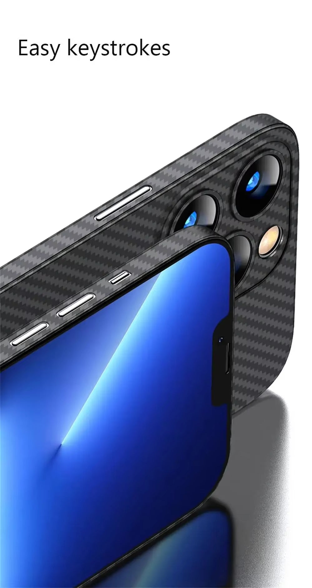 Luxury Apple iPhone Case, MagSafe Compatible, Camera Lens & Screen Protection, Ultra Thin, Shockproof, Magnetic Full All Around Cover – Ultra Thin 0.2mm Carbon Fiber Matte PP Back Cover for Lightweight Sleek Protection