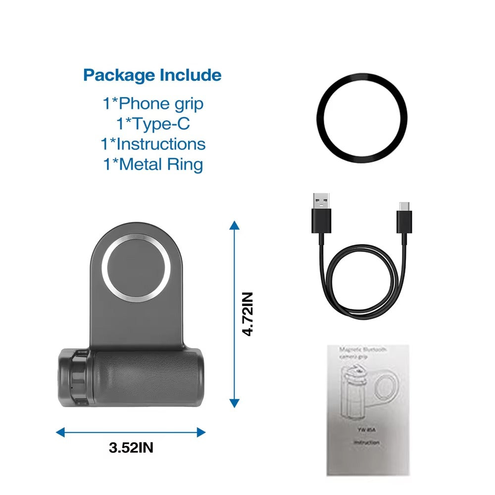 High Quality Magnetic MagSafe Phone Grip – Bluetooth Shutter Remote, Compatible with Apple iPhone and iOS Devices
