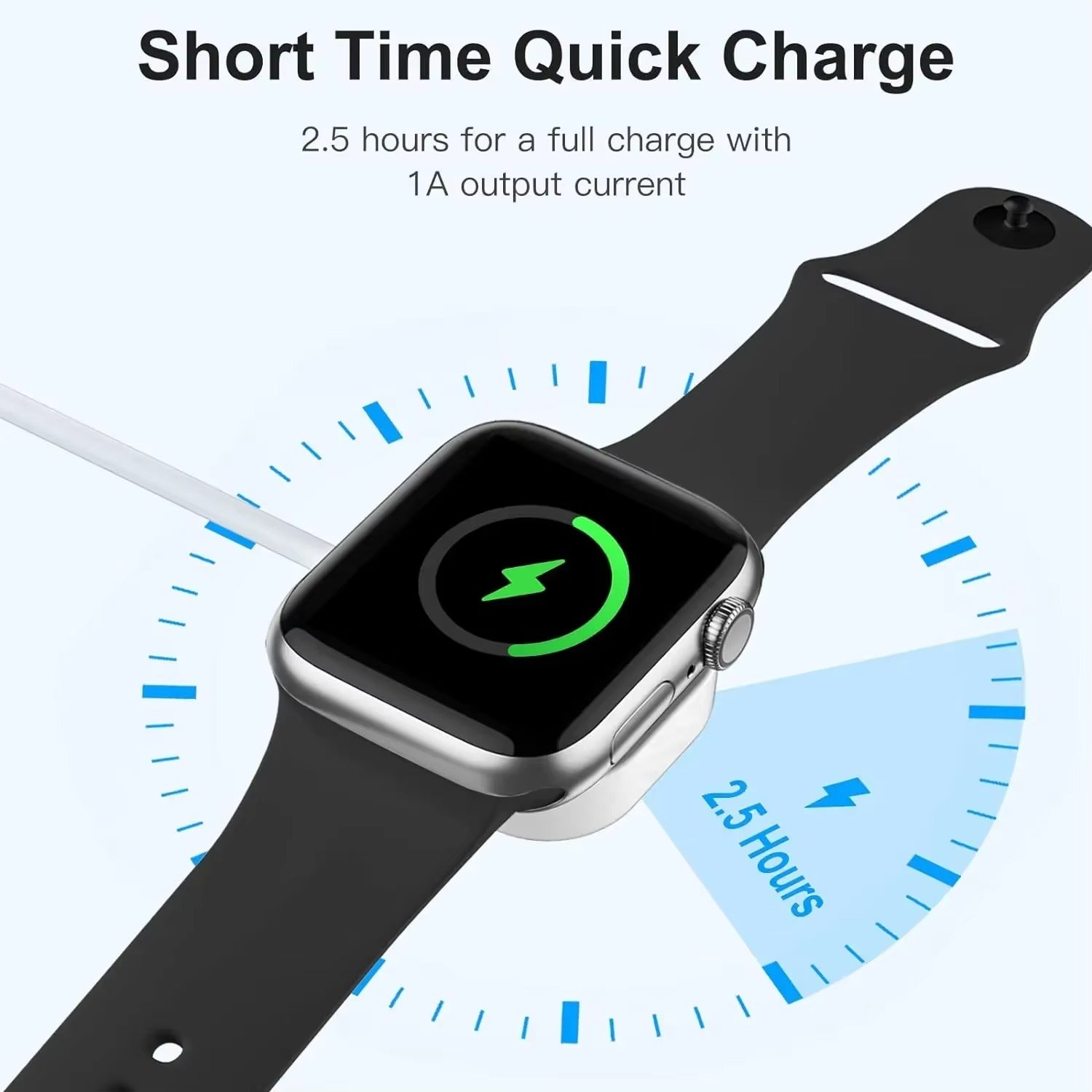 High-Speed 2-in-1 Magnetic Wireless Charger Cable – USB-A Fast Charging Cord for Apple Watch & iPhone, Strong Magnetic Adsorption, Smart Chip Protection