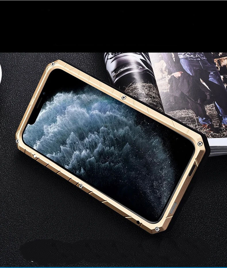 Luxury Apple iPhone Case, MagSafe Compatible, Camera Lens & Screen Protection, Ultra Thin, Shockproof, Magnetic Full All Around Cover – Aluminum Metal & Silicone Case with Dirt-Resistant Shockproof Design