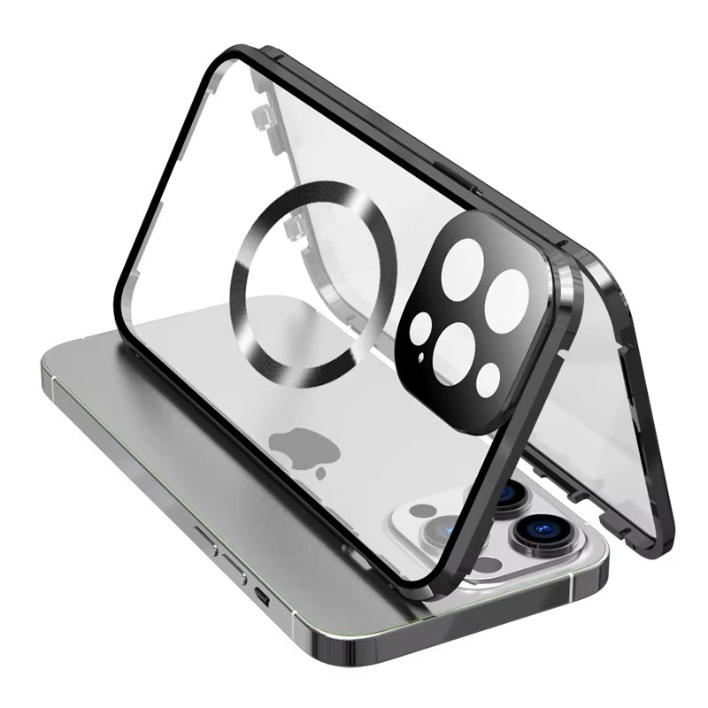 Premium 360° Glass Apple iPhone Case, MagSafe Compatible, Ultra Thin Magnetic Shockproof Full Protection