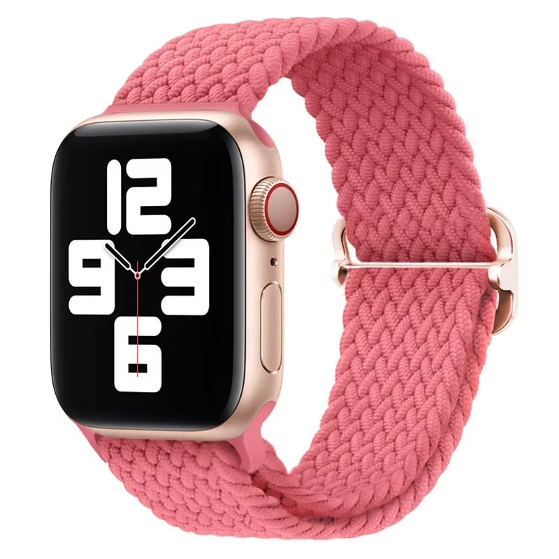Premium Nylon Braided Solo Loop for Apple Watch – Adjustable Elastic Strap, Breathable Band for 40mm to 46mm Apple