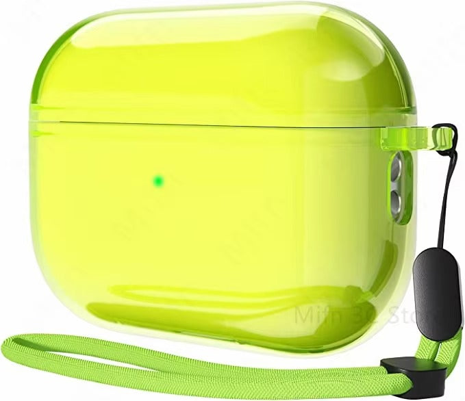 Clear Soft TPU Case with Lanyard for AirPods Pro 2, 4, 3, 2 – Lightweight Transparent Cover, Shockproof Earphone Accessories, Anti-Scratch Protective Funda