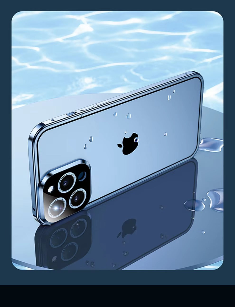 Luxury Apple iPhone Case MagSafe Compatible, Camera Lens & Screen Protection Cover with Double Glass Snap Lock Frame