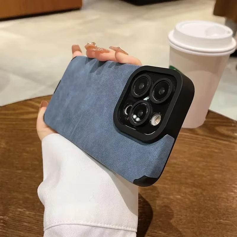 Luxury Apple iPhone Case, MagSafe Compatible, Camera Lens & Screen Protection, Ultra Thin, Shockproof, Magnetic Full All Around Cover – Fur Leather Case with Full Lens Protection for Stylish Premium Look