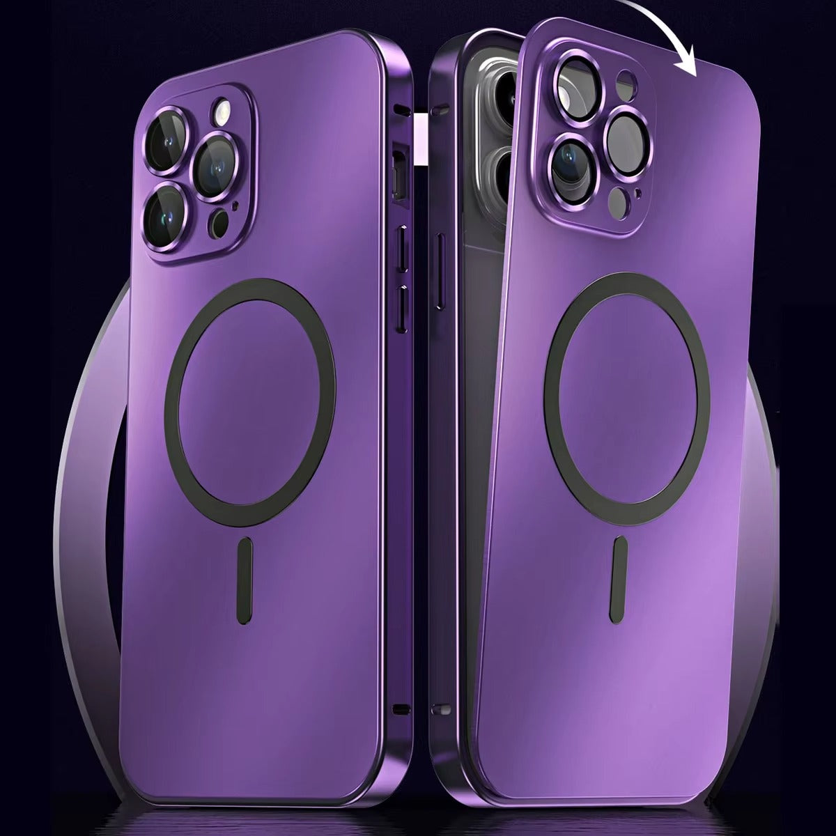 Luxury Apple iPhone Case, MagSafe Compatible, Camera Lens & Screen Protection, Ultra Thin, Shockproof, Magnetic Full All Around Cover – Metal Frame Case with Aluminum PC Back Panel for Sleek Durable Protection