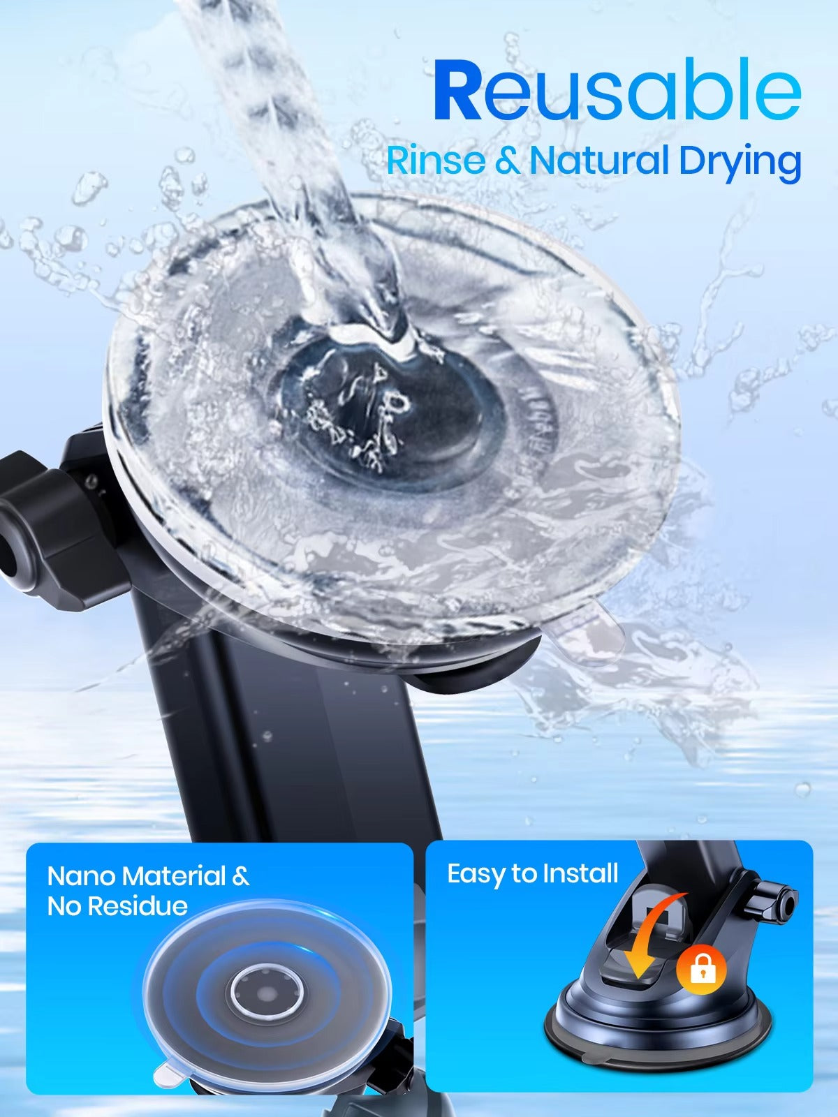 High Quality Universal Car Phone Holder – 360° Rotating Vent Mount with Hook Clip, Apple iPhone Devices