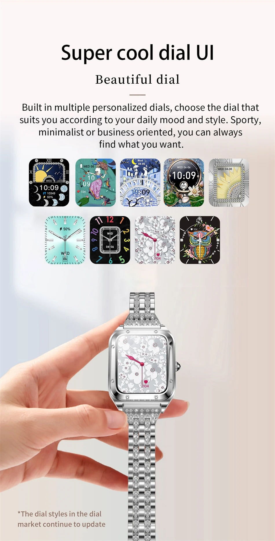 Luxury Women’s Smartwatch for iPhone – Bluetooth Call Fitness Tracker with Blood Pressure Monitor, Waterproof Sport Mode