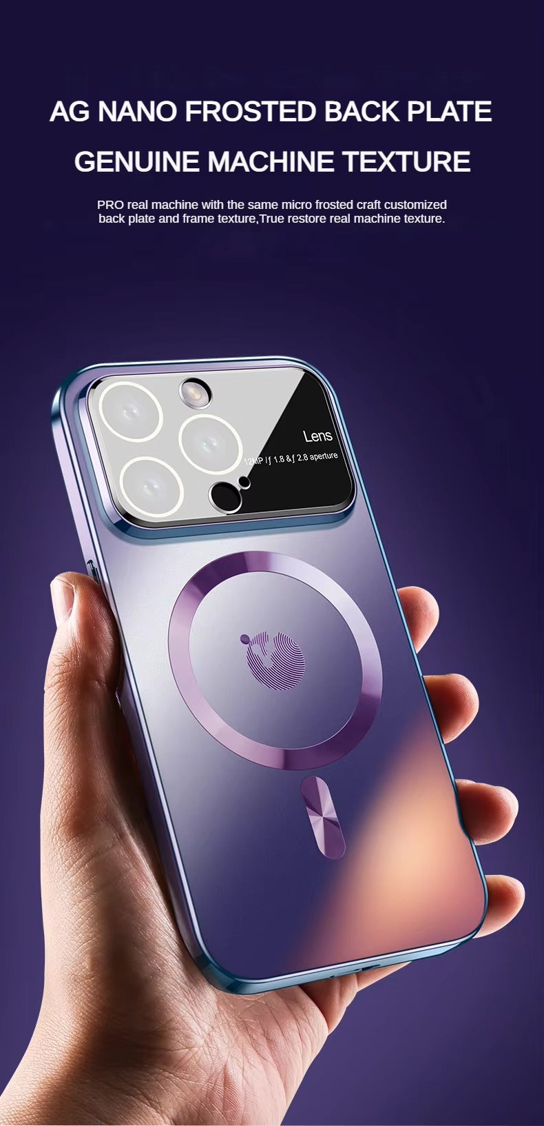 Premium Apple iPhone Case MagSafe Compatible, Camera Lens & Screen Protection, Ultra Thin Shockproof Magnetic Full All Around Protection Cover with Frosted AG Matte Back Design