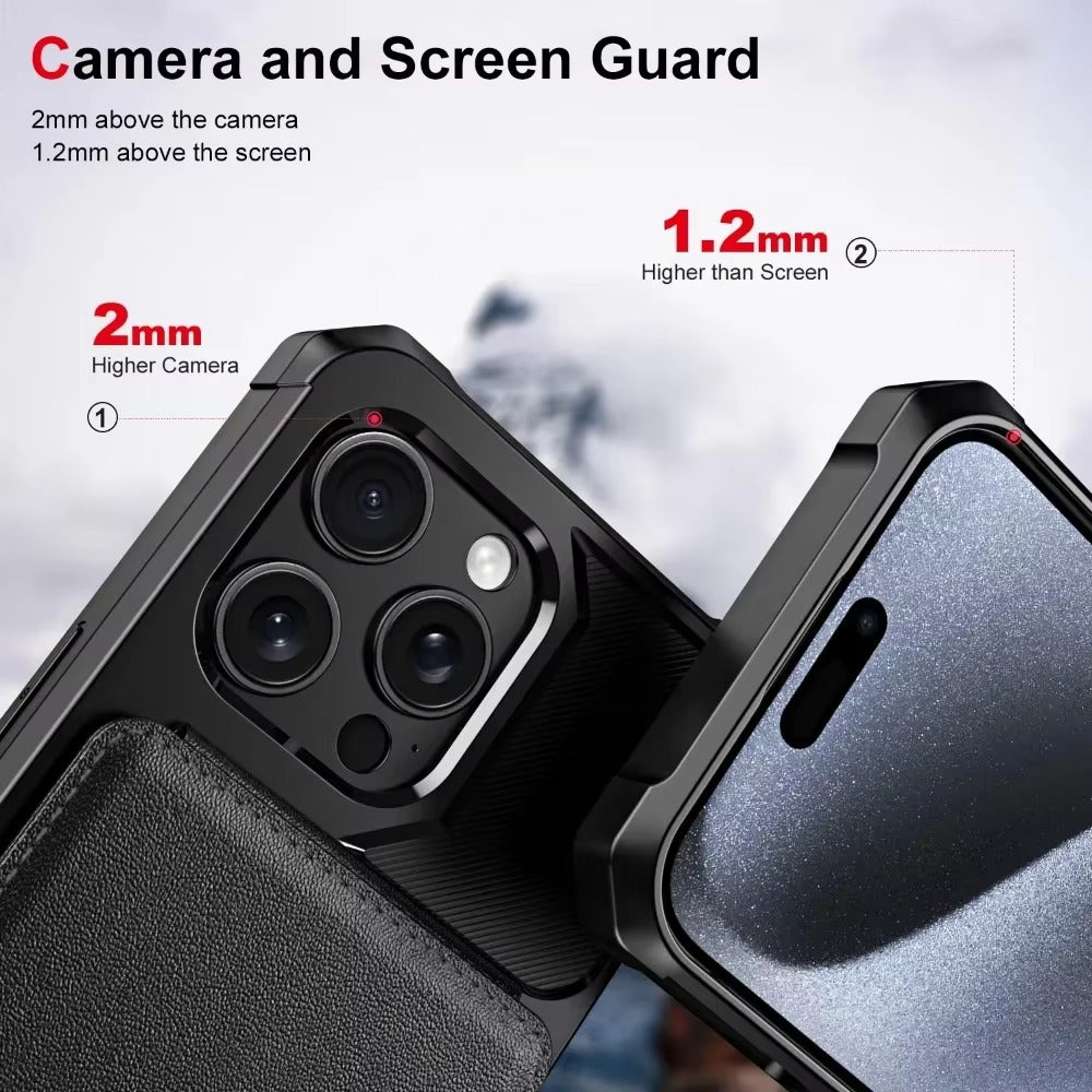 Premium Apple iPhone Case, MagSafe Compatible, Camera Lens and Screen Protection, Ultra Thin, Shockproof, Magnetic, Full All Around Protection, Flip Wallet Stand Cover