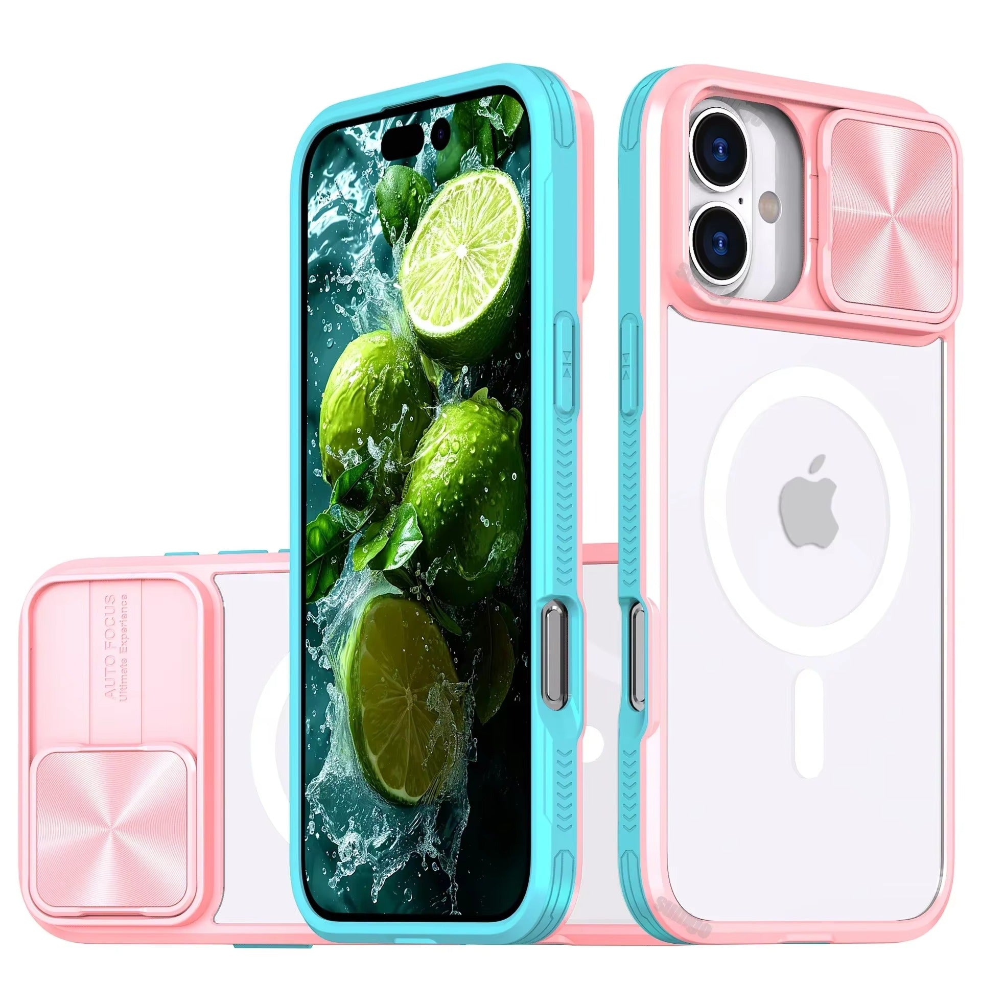 Premium Apple iPhone Case MagSafe Compatible, Camera Lens & Screen Protection, Cover with Slide Lens & Clear Acrylic Back