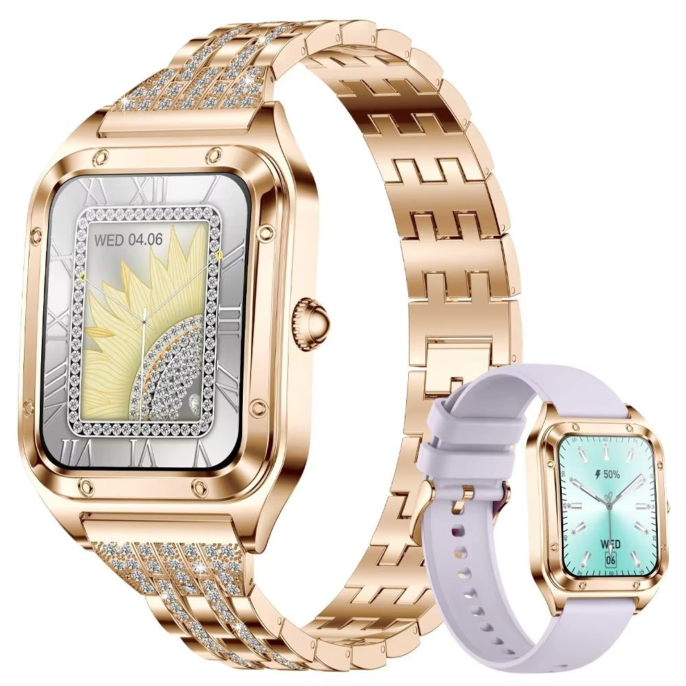 Luxury Women’s Smartwatch for iPhone – Bluetooth Call Fitness Tracker with Blood Pressure Monitor, Waterproof Sport Mode