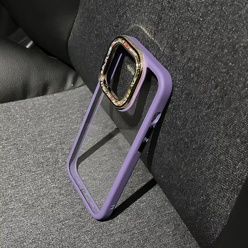 Luxury Apple iPhone Case, MagSafe Compatible, Camera Lens & Screen Protection, Ultra Thin, Shockproof, Magnetic Full All Around Cover – Glitter Diamond Transparent Armor Case with Enhanced Camera Protection