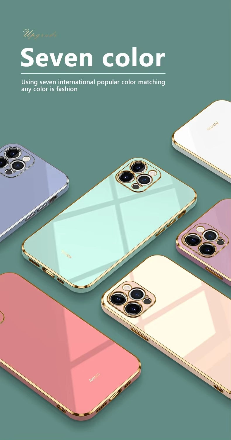 Luxury Glossy Silicone Apple iPhone Case, MagSafe Compatible, Ultra Thin Magnetic Shockproof Full Protection Cover