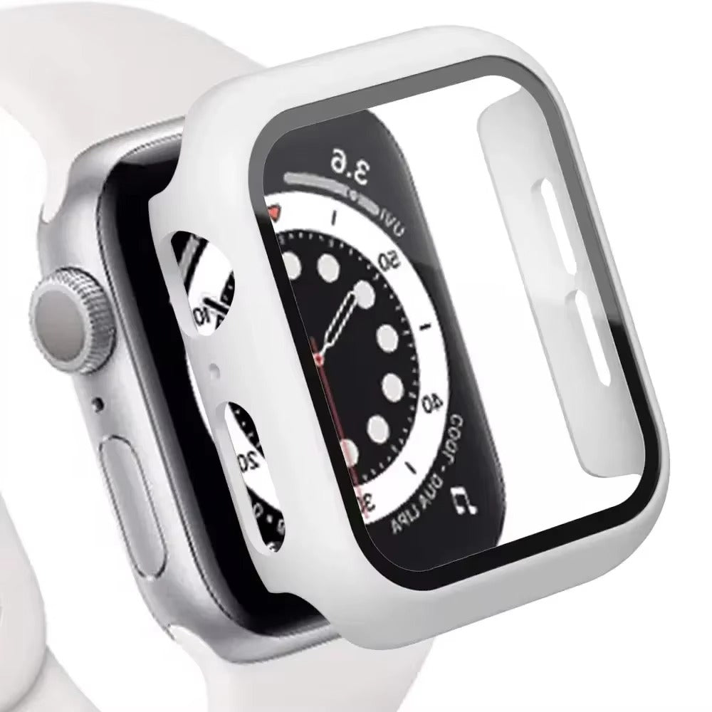 Tempered Glass Screen Protector Case – Full Cover Shockproof Bumper with Ultra-Clear Touch Glass, Compatible with 38mm to 45mm Smartwatches