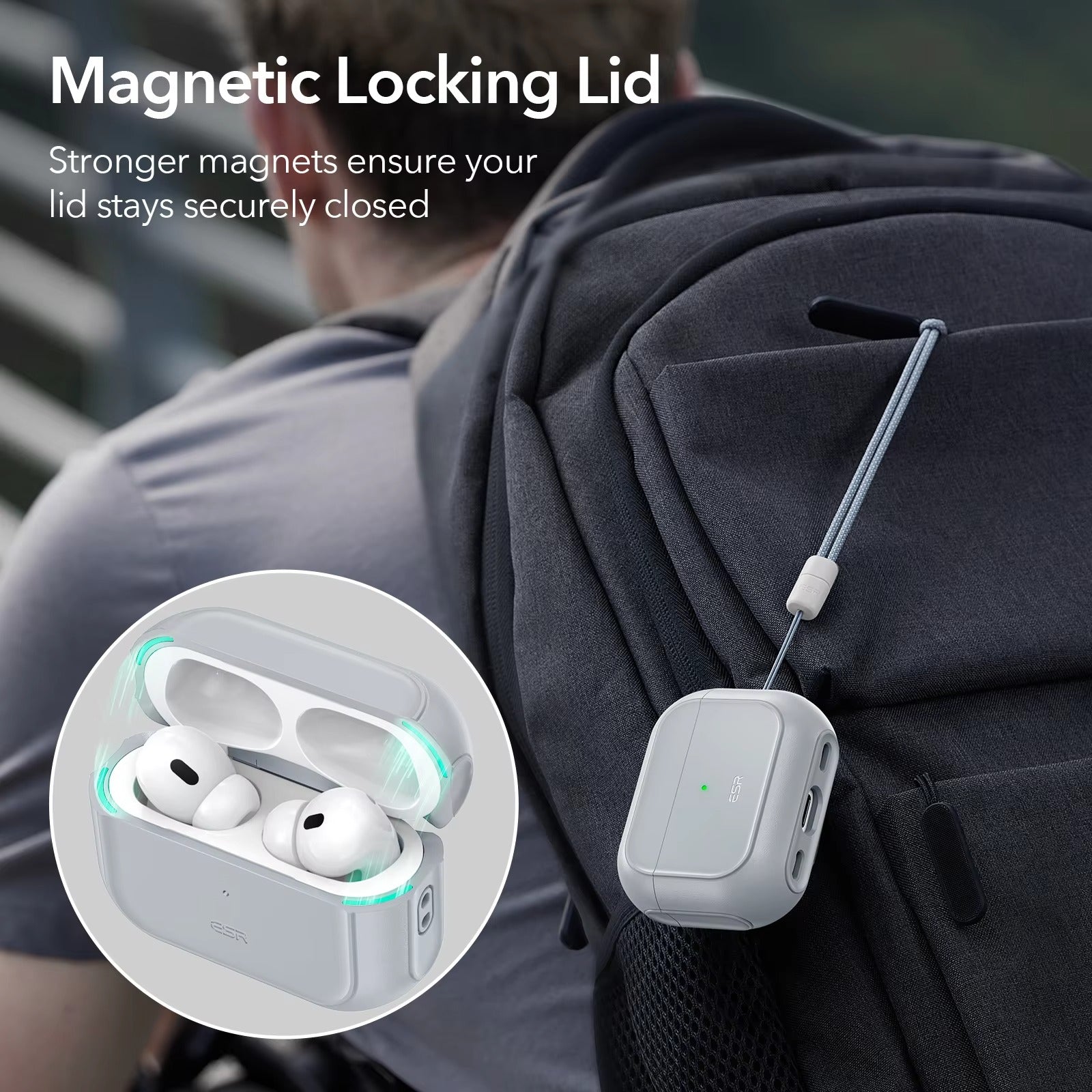 Premium MagSafe Case for AirPods Pro 2, with Lanyard, Compatible with AirPods Pro Series 2023, 2022, 2019 (USB-C & Lightning)