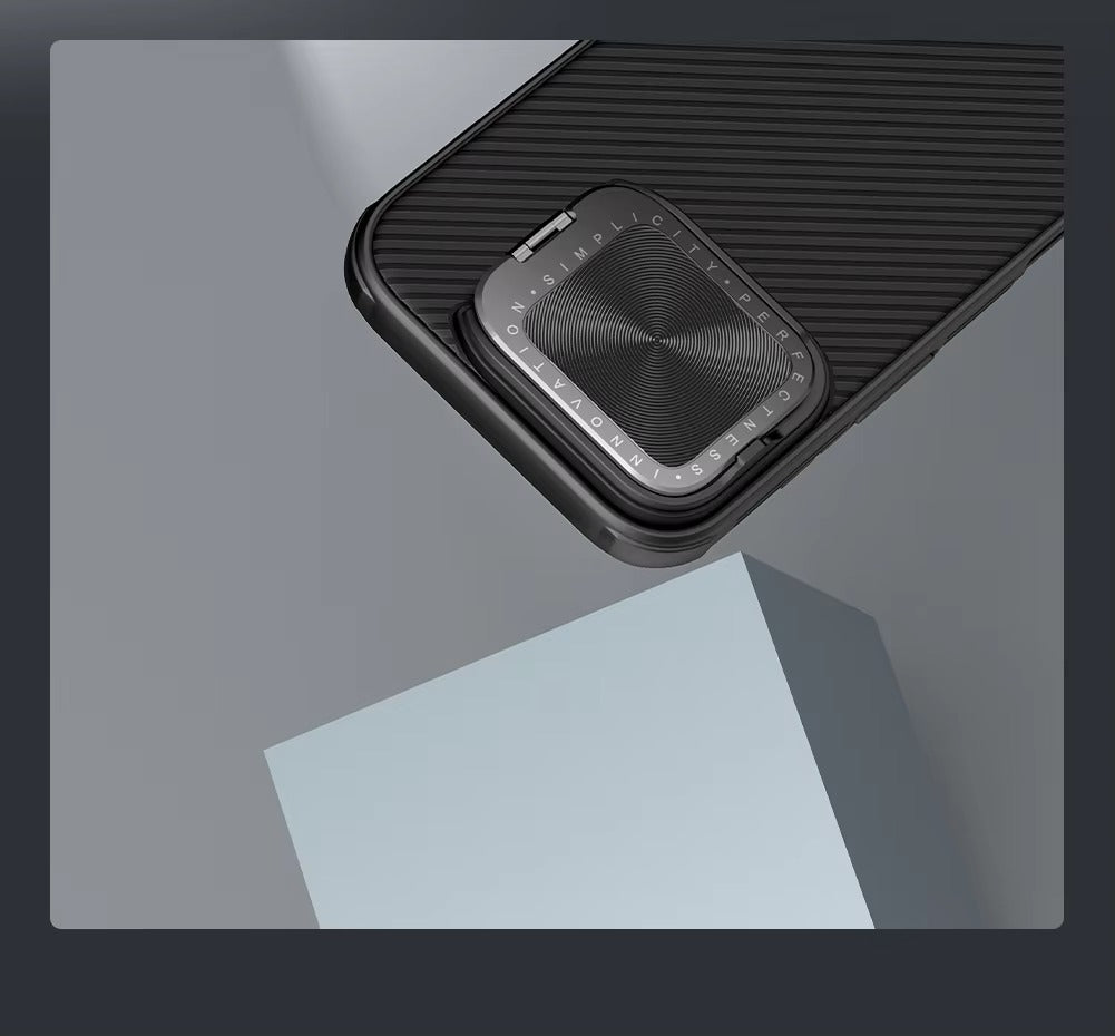 Premium Apple iPhone Case Ultra Thin Shockproof Magnetic Full All Around Protection Cover with Slide Camera Stand Bracket