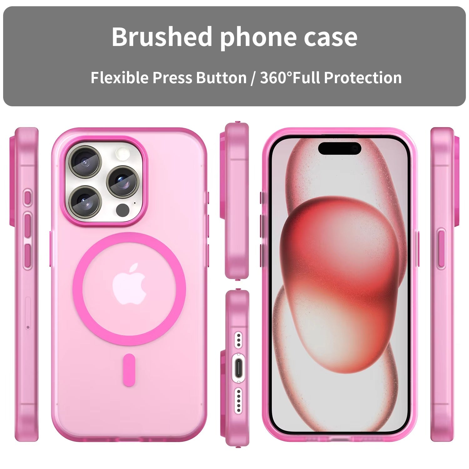 Luxury Apple iPhone Case, MagSafe Compatible, Camera Lens & Screen Protection, Ultra Thin, Shockproof, Magnetic Full All Around Cover – Matte TPU Bumper Case with Wireless Charging Support & Magnetic Snap Fit