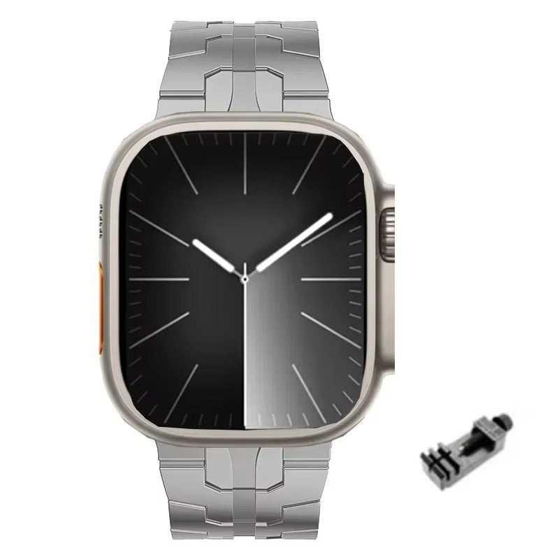 Luxury Titanium Link Watch Band – Men's Business Style Adjustable Metal Bracelet, Durable Steel Strap for 40mm to 49mm