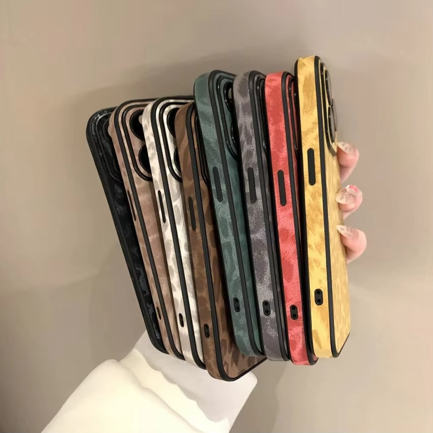 Luxury Apple iPhone Case MagSafe Compatible, Camera Lens & Screen Protection, Ultra Thin Shockproof Magnetic Full All Around Protection Cover with Wrist Strap & Leopard Design