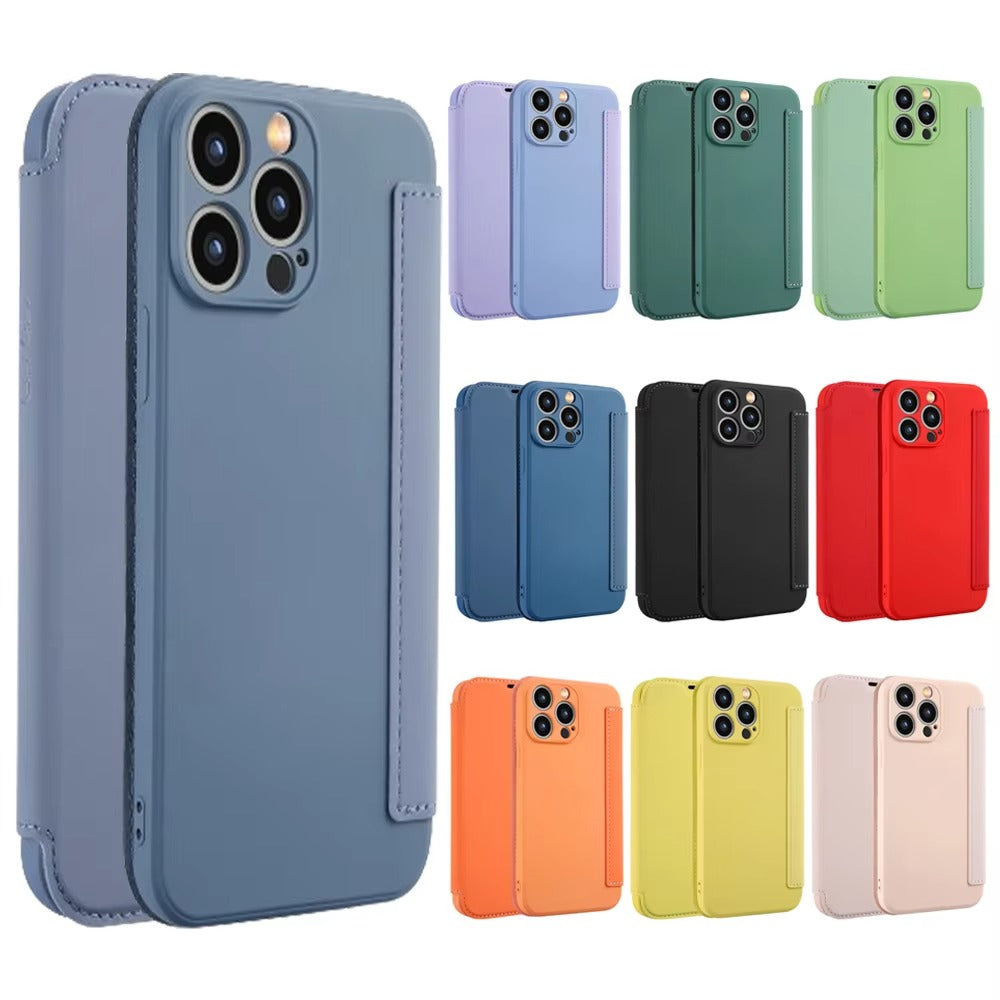 Luxury Apple iPhone Case, MagSafe Compatible, Camera Lens and Screen Protection, Ultra Thin, Shockproof, Magnetic, Full All Around Protection, Flip Silicone Card Cover