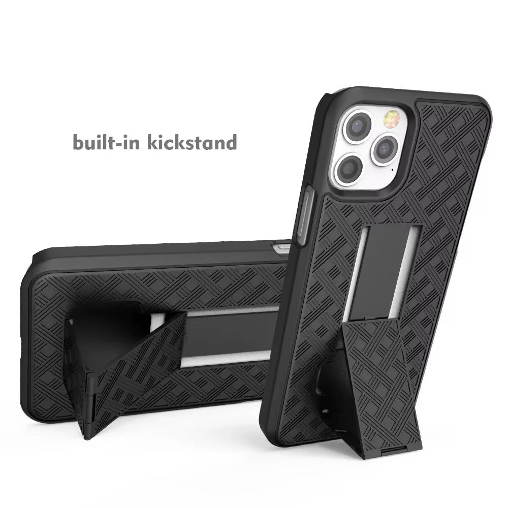 High Quality Apple iPhone Case, MagSafe Compatible, Camera Lens & Screen Protection, Ultra Thin, Shockproof, Magnetic Full All Around Cover – 2-in-1 Holster Combo Case with Kickstand & Waist Belt Clip