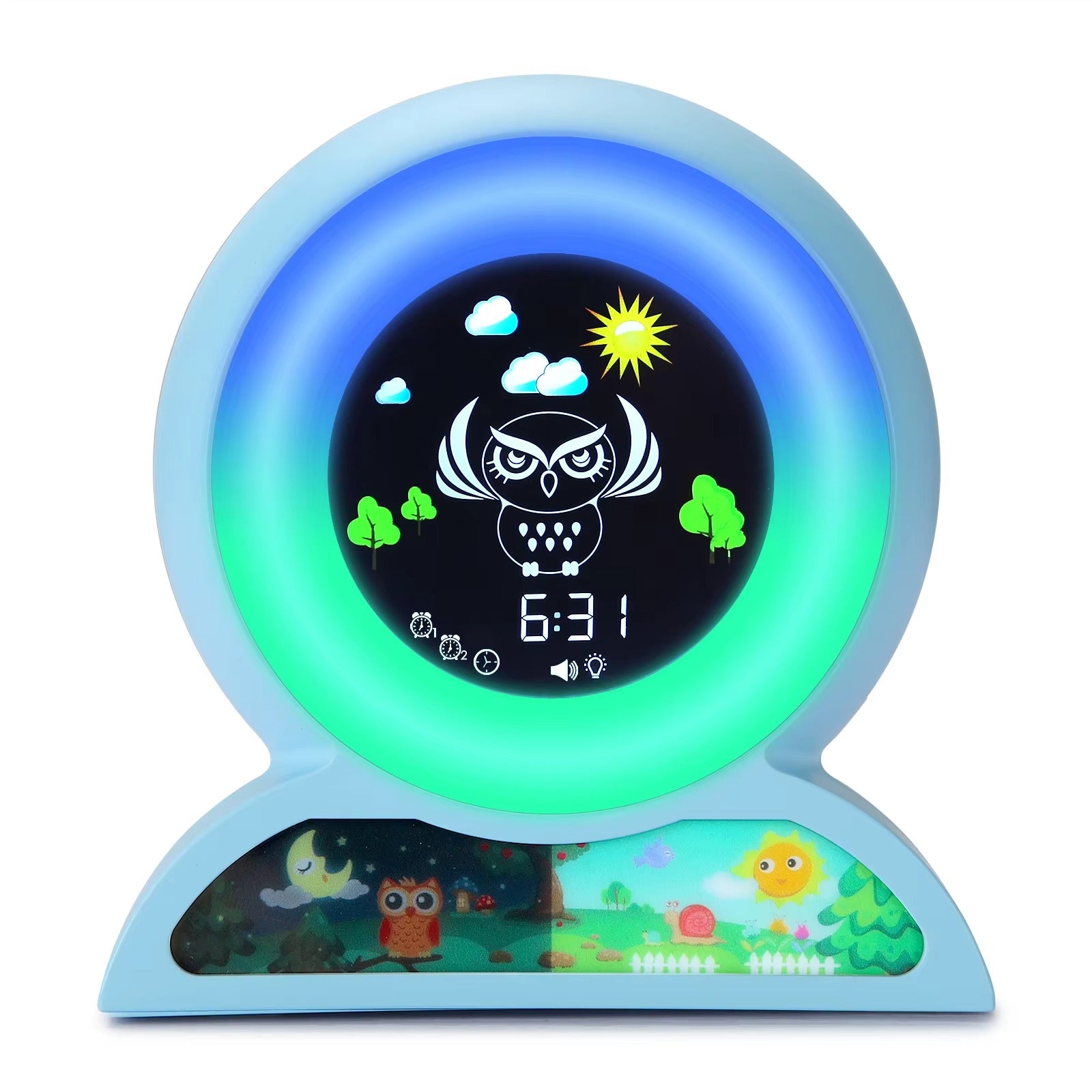 Premium Kids Sleep Training Alarm Clock – Cute Animal Digital Wake Up Night Light with Snooze, Color Changing, Music, Temperature Display
