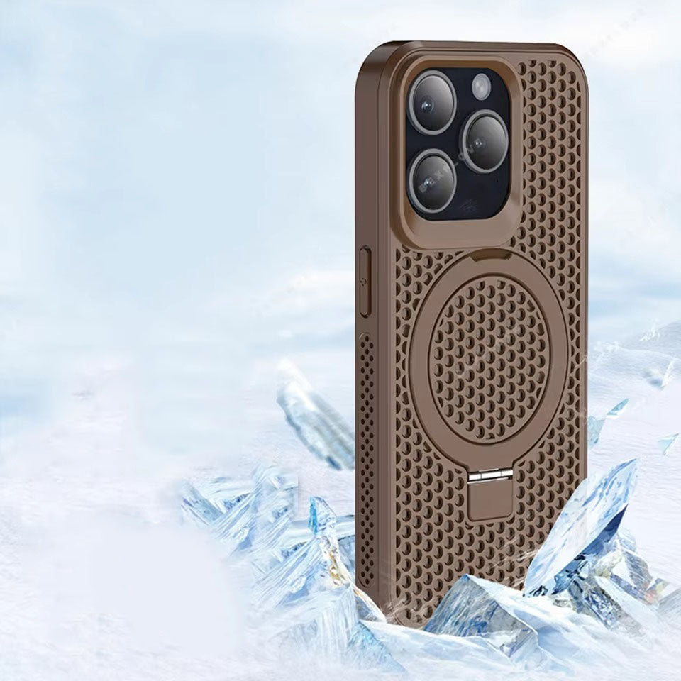 Luxury Apple iPhone Case, MagSafe Compatible, Camera Lens & Screen Protection, Ultra Thin, Shockproof, Magnetic Full All Around Cover – Matte Magnetic Case with Holder, Heat Dissipation & Wireless Charging Support