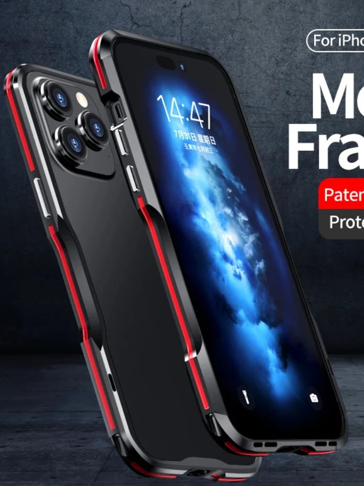 Luxury Apple iPhone Case, MagSafe Compatible, Camera Lens & Screen Protection, Ultra Thin, Shockproof, Magnetic Full All Around Cover – Aviation Aluminum Metal Frame Bumper Case with Sleek Protective Design