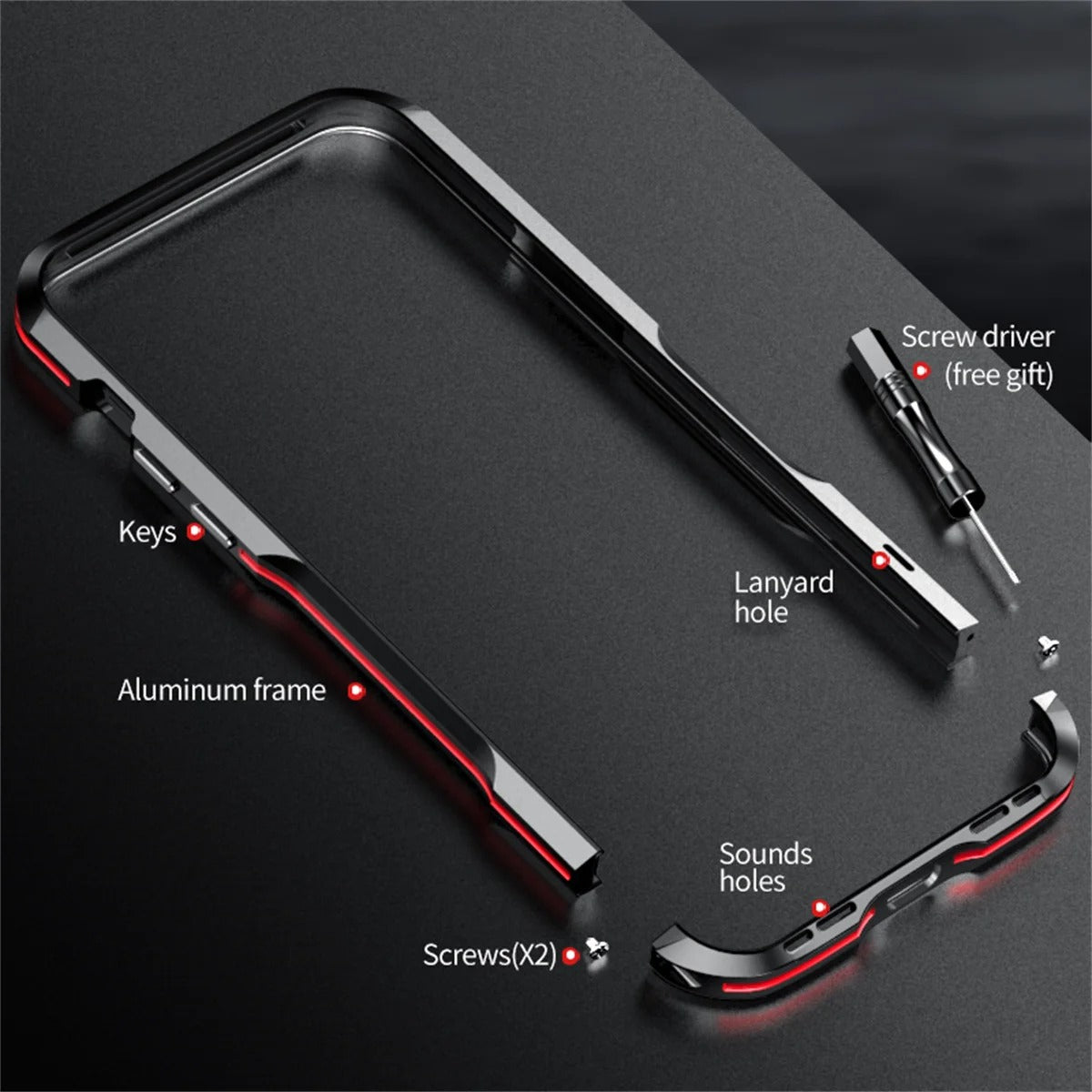 Luxury Apple iPhone Case, MagSafe Compatible, Camera Lens & Screen Protection, Ultra Thin, Shockproof, Magnetic Full All Around Cover – Aviation Aluminum Metal Frame Bumper Case with Sleek Protective Design