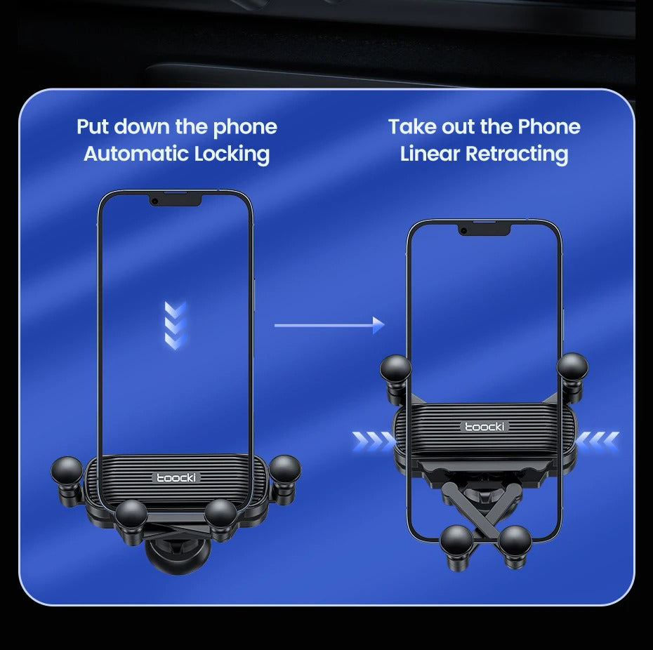 Premium Gravity Car Phone Holder – Dashboard & Air Vent Mount, Auto Lock Bracket, 360° Rotation, Anti-Slip, Universal Fit for 4.7-7" Smartphones