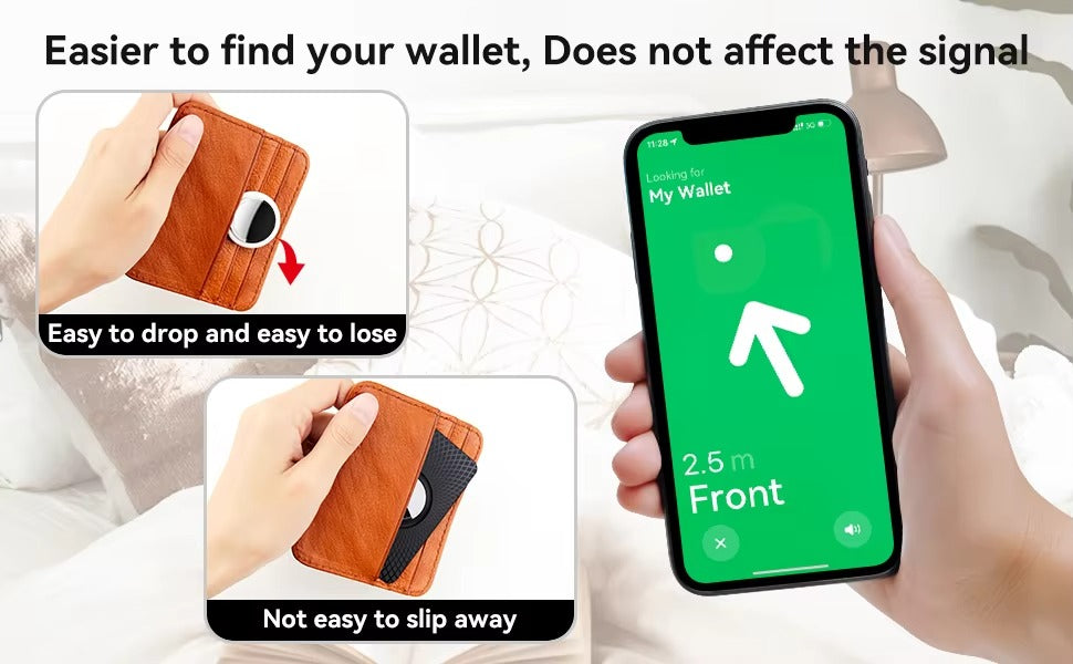 Premium Slim AirTag Wallet Case – Ultra-Thin Credit Card Holder Anti-Lost GPS Tracker Cover, Durable ABS Material, Lightweight Protective Sleeve for Wallets