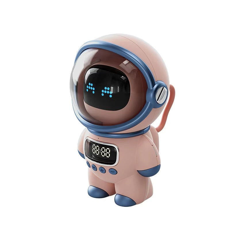 Premium Bluetooth Speaker with Smart Alarm Clock for iPhone – Astronaut Design with FM Radio, Custom Night Light