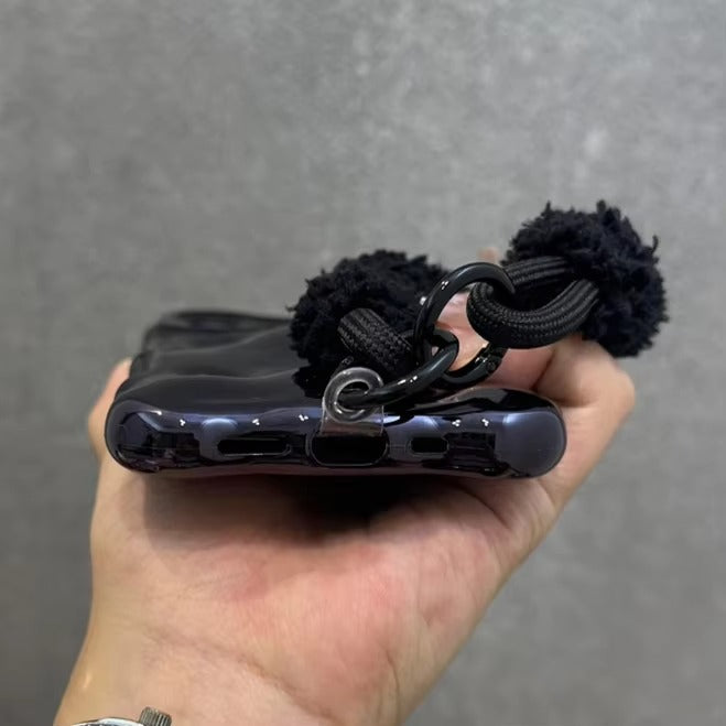 Luxury Apple iPhone Case, MagSafe Compatible, Camera Lens & Screen Protection, Ultra Thin, Shockproof, Magnetic Full All Around Cover – 3D Wave Edge Plating Case with Plush Wristband & Lanyard Strap